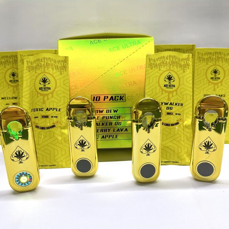 Ace Ultra Premium Gold V6 Empty Disposable Vape 1ml 2ml with 10 Pack Display Box